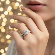 Classic Yellow Gold 6 Prong Round Cut Wedding Set-Black Diamonds New York