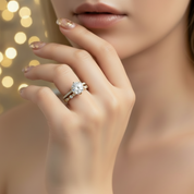 Classic Yellow Gold 6 Prong Round Cut Wedding Set-Black Diamonds New York