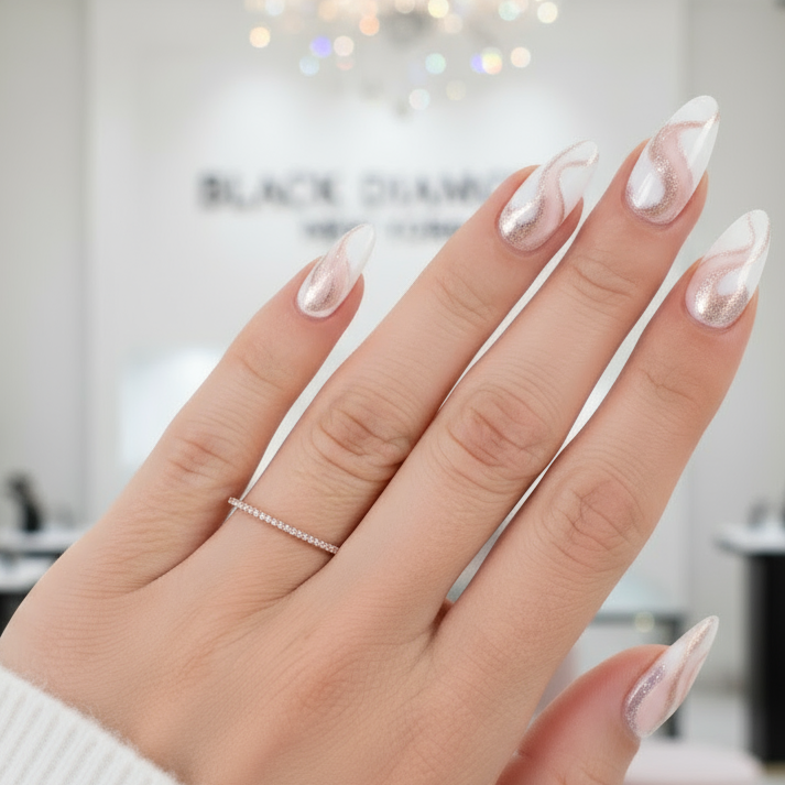 Classic Yellow Gold Full Eternity Thin Wedding Band-Black Diamonds New York