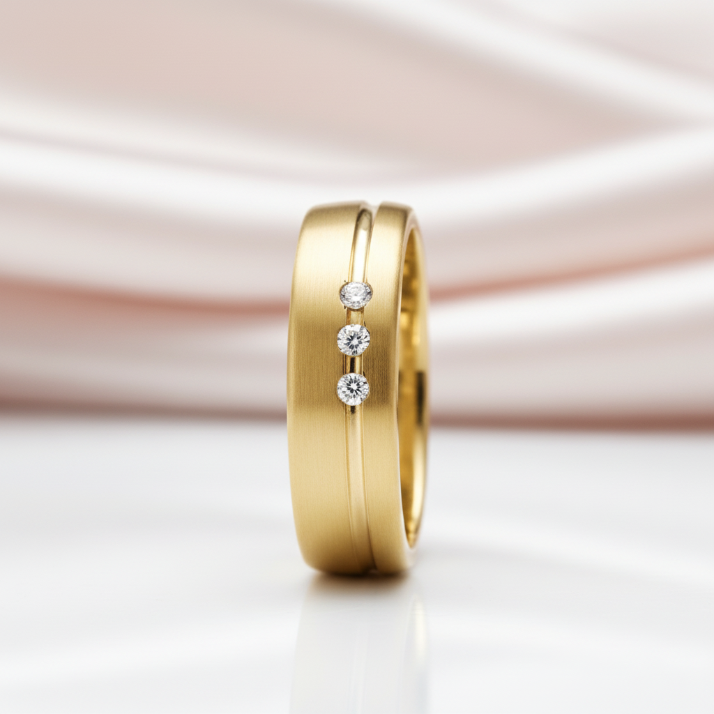 Classic Yellow Gold His And Hers Promise Ring-Black Diamonds New York