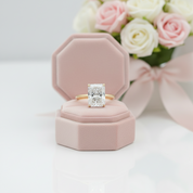 Classic Yellow Gold Radiant Cut Simulated Diamond Option Engagement Ring-Black Diamonds New York