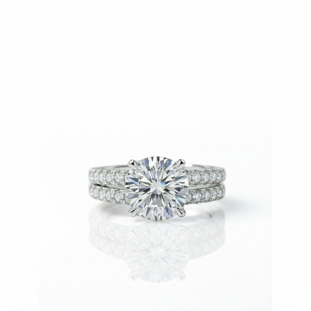 Classical 3ct Diamond Option Engagement Ring Set-Black Diamonds New York