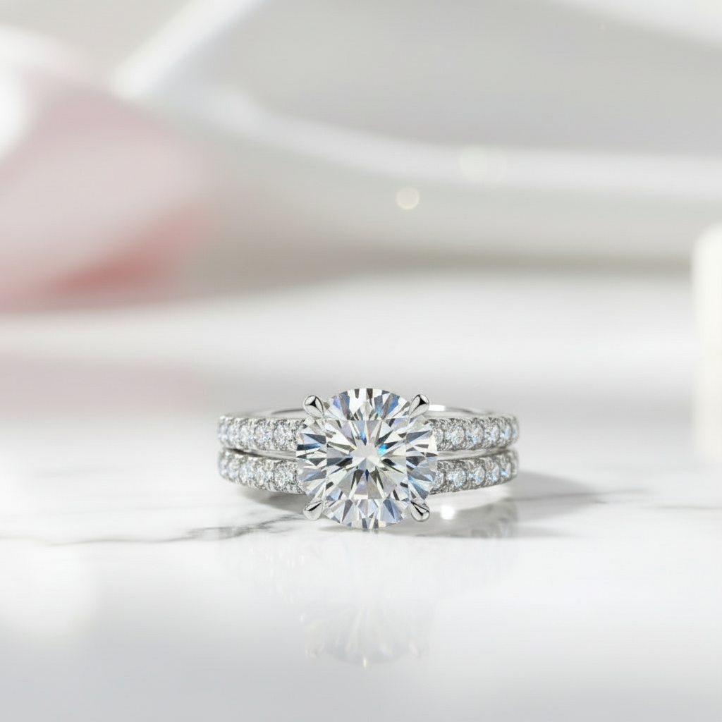 Classical 3ct Diamond Option Engagement Ring Set-Black Diamonds New York