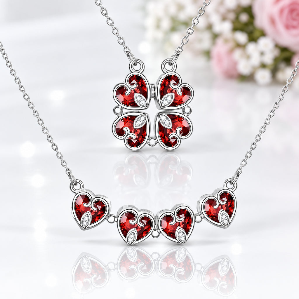 Clover-Heart Change Necklace-Black Diamonds New York