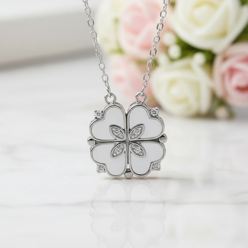 Clover-Heart Change Necklace-Black Diamonds New York