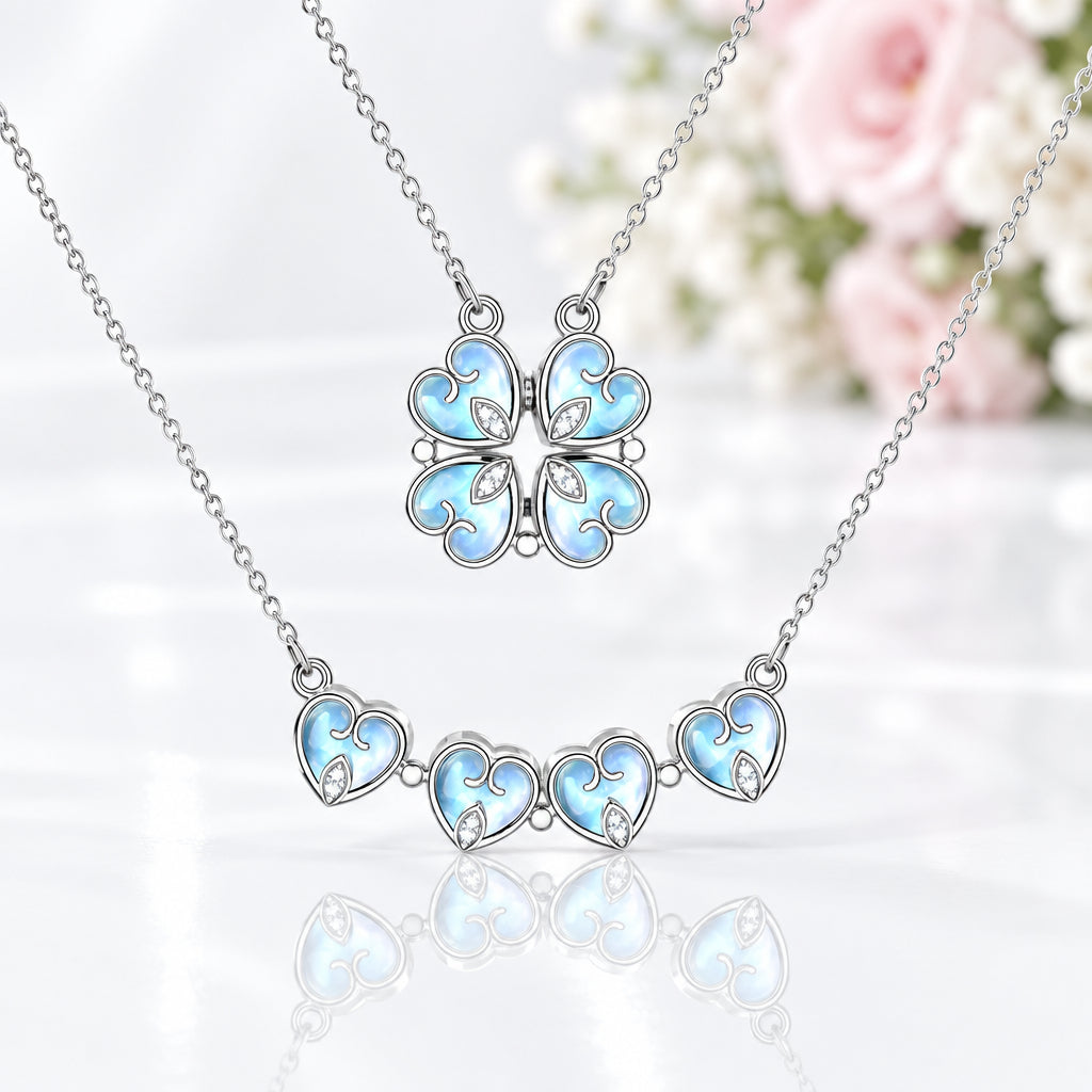 Clover-Heart Change Necklace-Black Diamonds New York