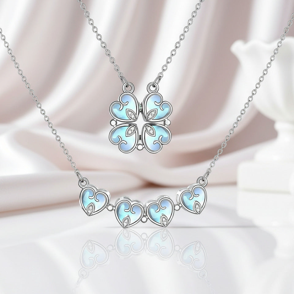 Clover-Heart Change Necklace-Black Diamonds New York