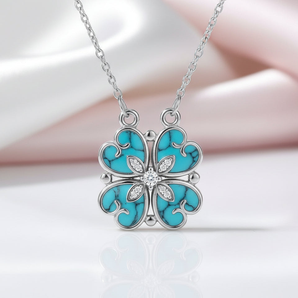 Clover-Heart Change Necklace-Black Diamonds New York