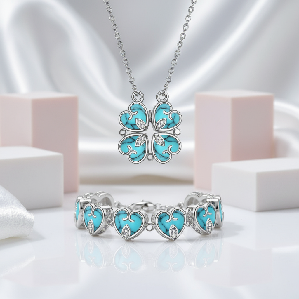 Clover-Heart Change Necklace-Black Diamonds New York