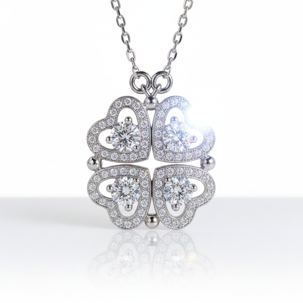 Clover-Heart Change Necklace-Black Diamonds New York