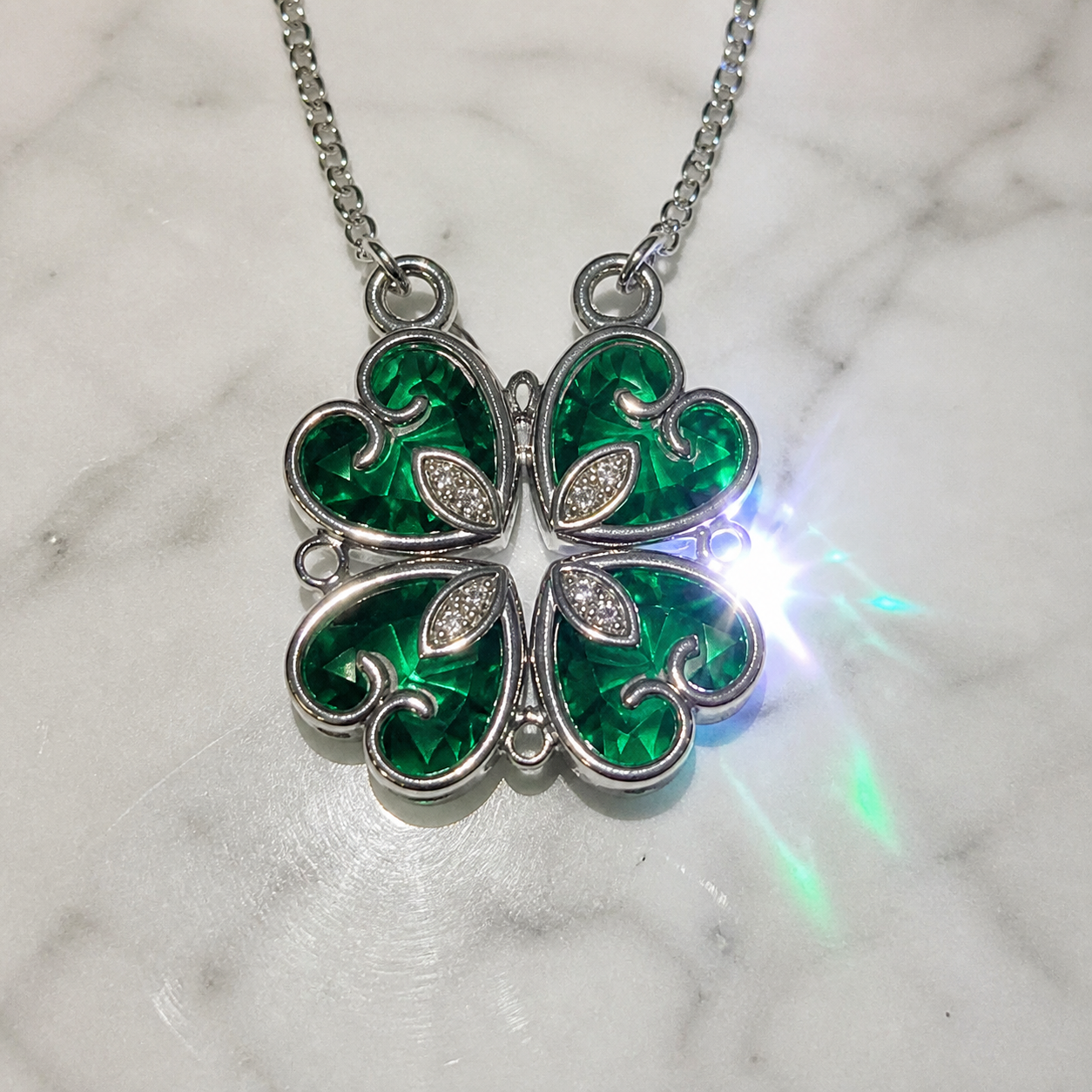 Clover-Heart Change Necklace-Black Diamonds New York