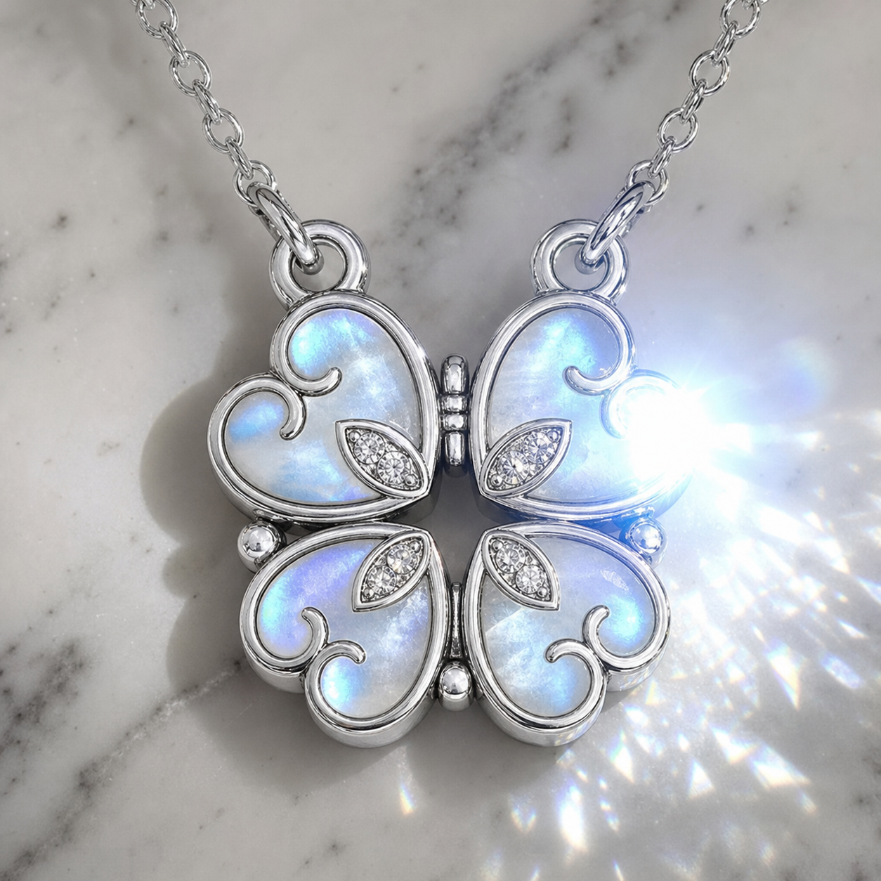 Clover-Heart Change Necklace-Black Diamonds New York