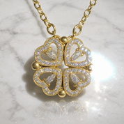 Clover-Heart Change Necklace-Black Diamonds New York