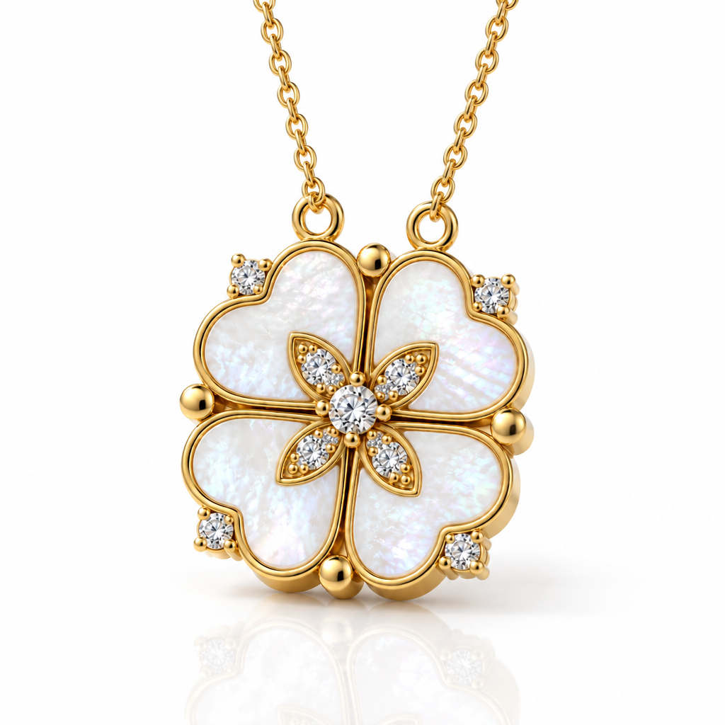 Clover-Heart Change Necklace-Black Diamonds New York