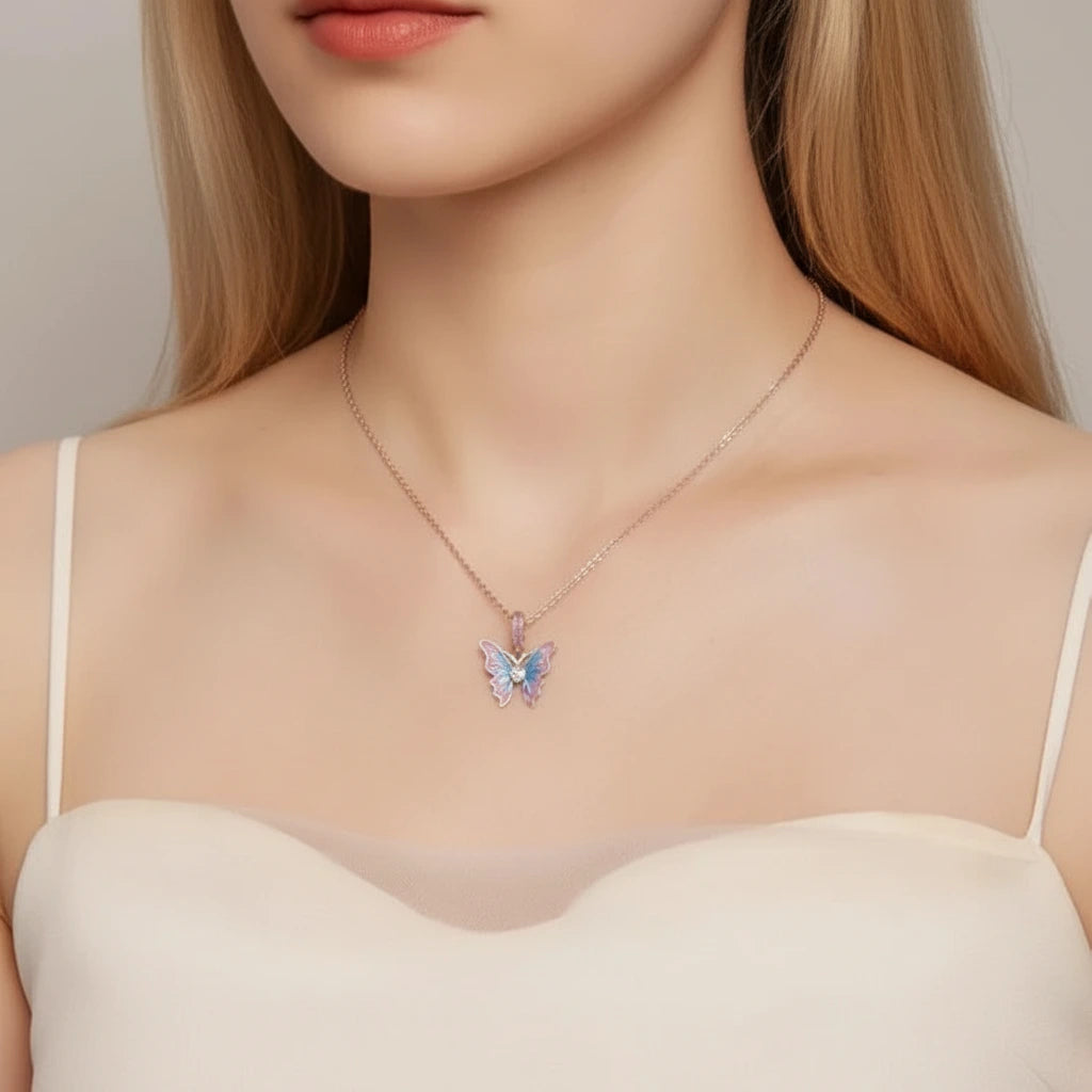 Colorful Butterfly Pendant with Diamond Option-Black Diamonds New York