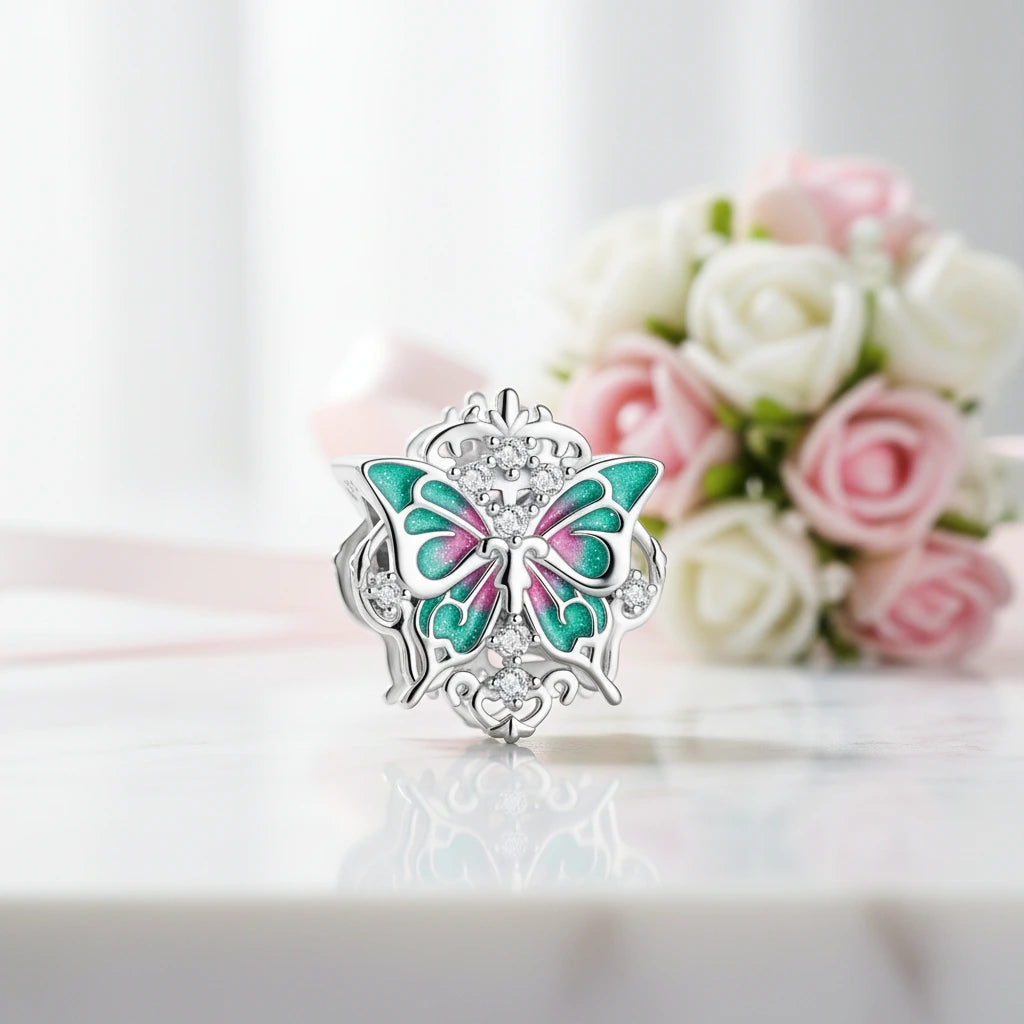 Colorful Butterfly Pendant with Diamond Option-Black Diamonds New York
