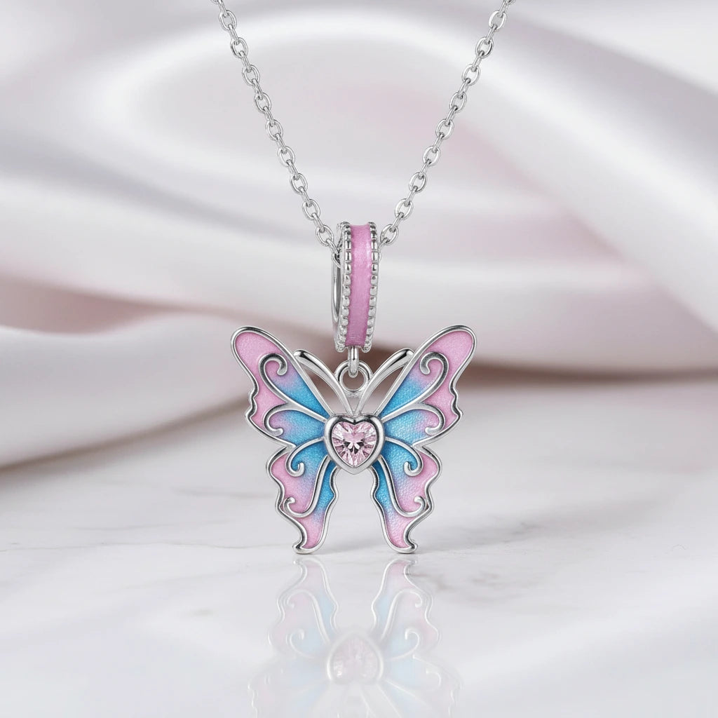 Colorful Butterfly Pendant with Diamond Option-Black Diamonds New York
