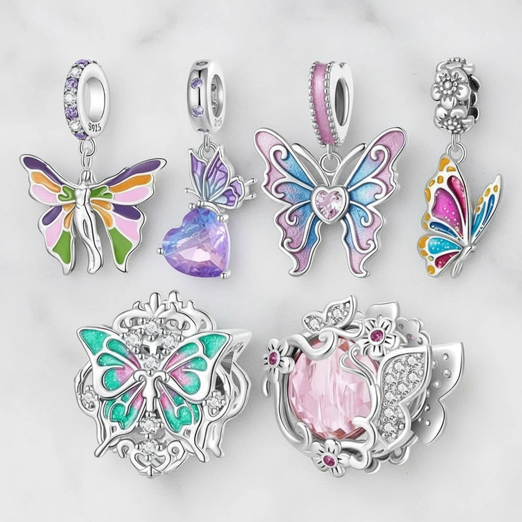 Colorful Butterfly Pendant with Diamond Option-Black Diamonds New York