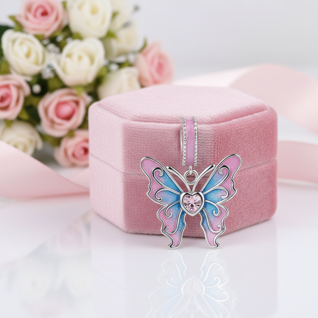 Colorful Butterfly Pendant with Diamond Option-Black Diamonds New York