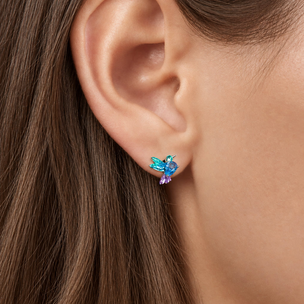 Colorful Diamond Option Butterfly Stud Earrings-Black Diamonds New York