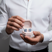 Colorful Enamel Blue Butterfly with Diamond Jewelry Set-Black Diamonds New York