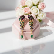 Colorful Parrot Drop Earrings-Black Diamonds New York