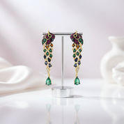 Colorful Parrot Drop Earrings-Black Diamonds New York