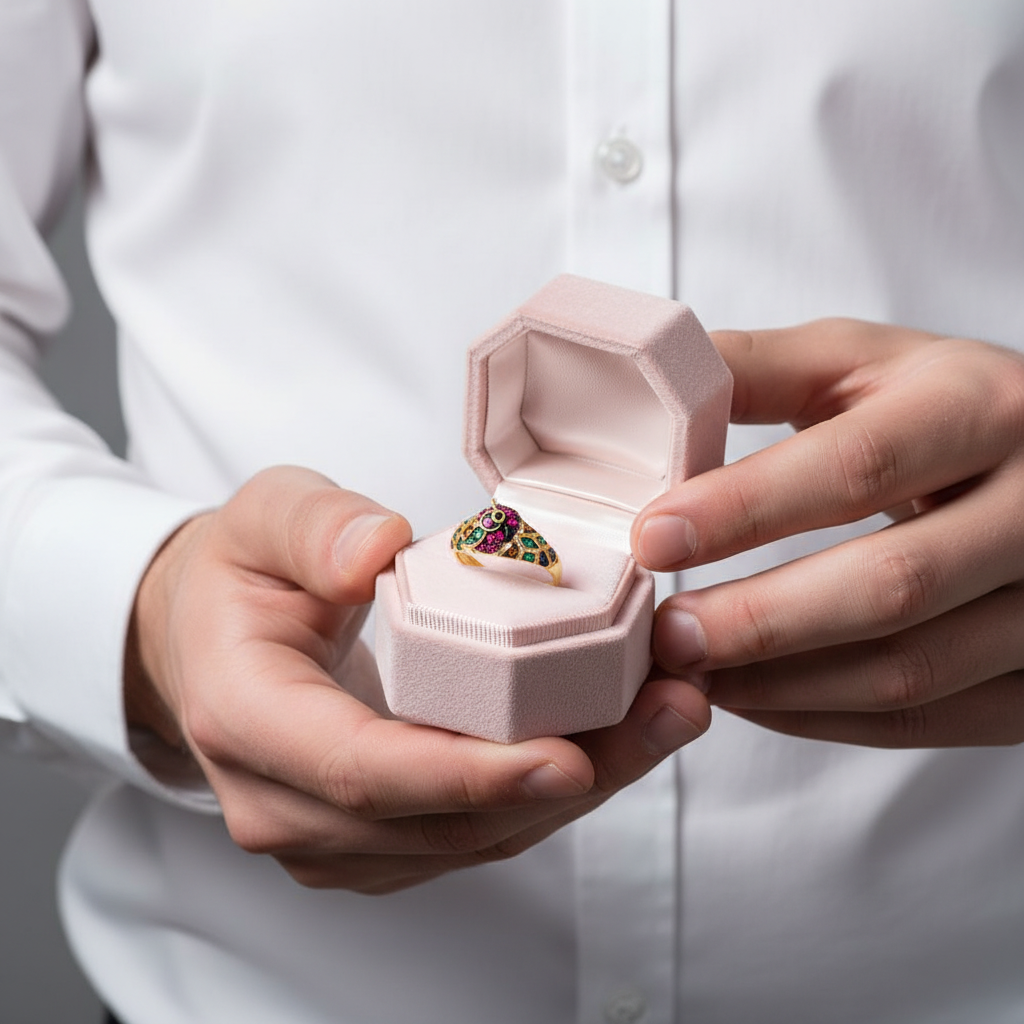 Colorful Parrot Ring-Black Diamonds New York