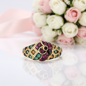 Colorful Parrot Ring-Black Diamonds New York