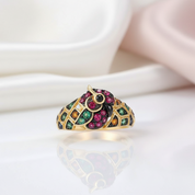 Colorful Parrot Ring-Black Diamonds New York