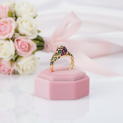 Colorful Parrot Ring-Black Diamonds New York