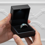 Comfort Fit Top Quality Tungsten Carbide with Abalone Inlay Men's Ring-Black Diamonds New York