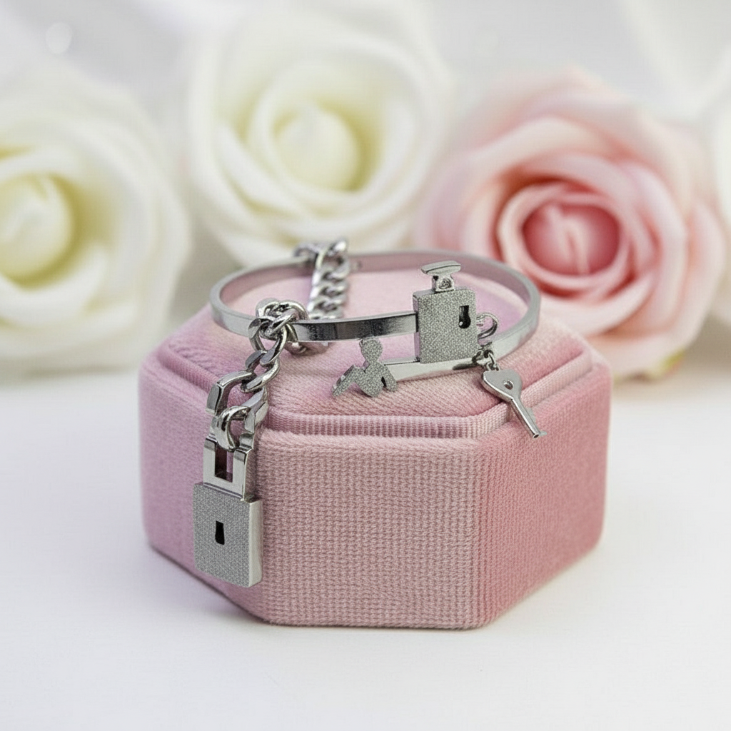 Concentric Lock Key Titanium Steel Couple Set-Black Diamonds New York