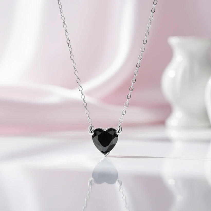 Cool Black Devil Heart Diamond Jewelry Set-Black Diamonds New York