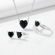Cool Black Devil Heart Diamond Option Jewelry Set-Black Diamonds New York