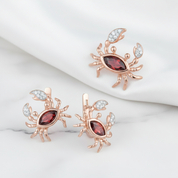 Crab Cancer Earrings with Diamond Option Jewelry Set-Black Diamonds New York