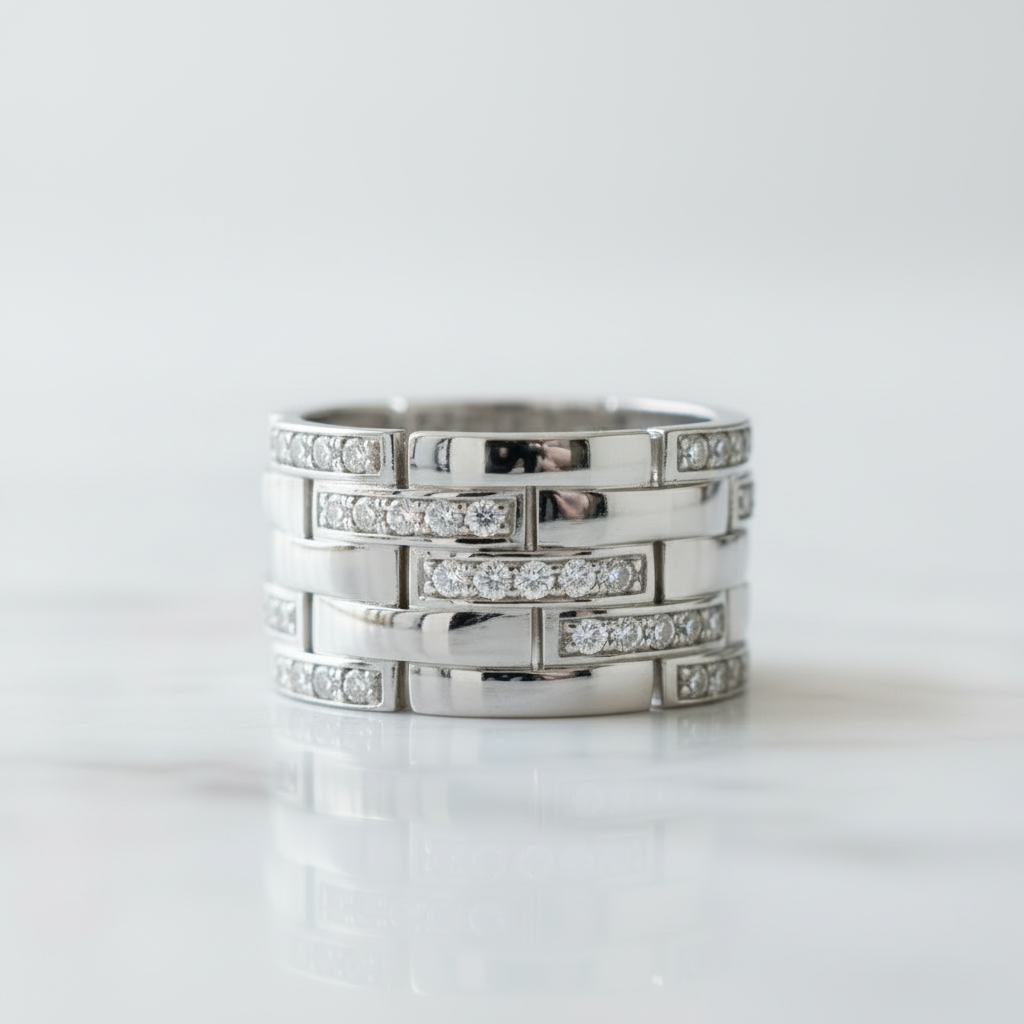 Multi-Row Pave Diamond Option Interlocking Wedding Band-Black Diamonds New York