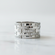 Multi-Row Pave Diamond Option Interlocking Wedding Band-Black Diamonds New York