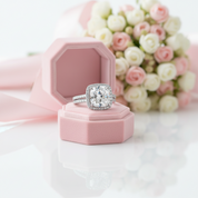 5.0 Ct Cushion Cut Diamond Option 2 Pcs Wedding Engagement Ring Set-Black Diamonds New York