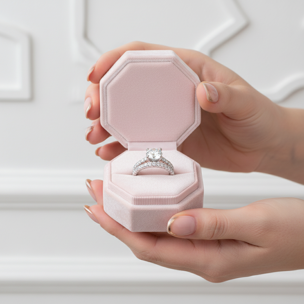 Round Diamond Option 2-Pcs Engagement Ring Set-Black Diamonds New York