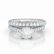 Round Diamond Option 2-Pcs Engagement Ring Set-Black Diamonds New York