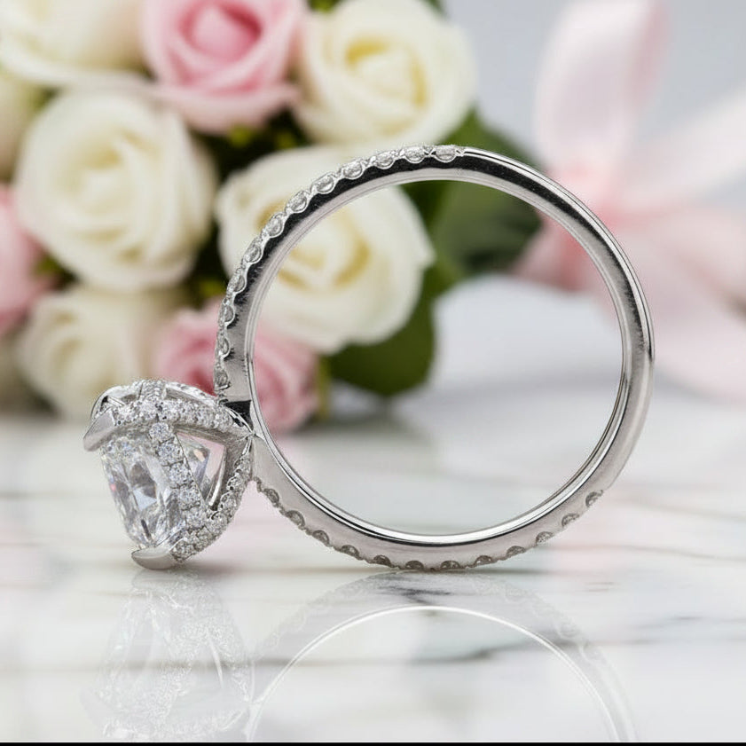 5.5 Ct Sparkly Cushion Cut Diamond Option Ring-Black Diamonds New York