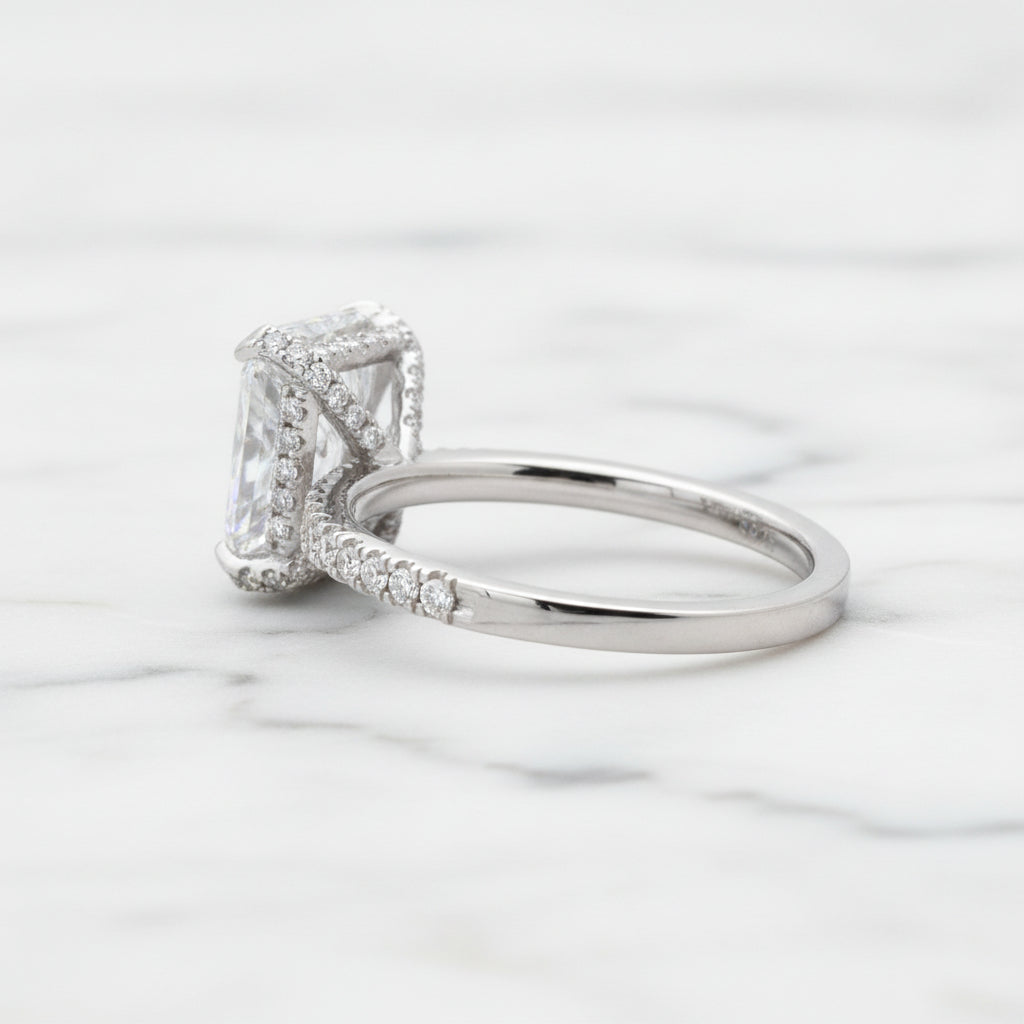 5.5 Ct Sparkly Cushion Cut Diamond Option Ring-Black Diamonds New York