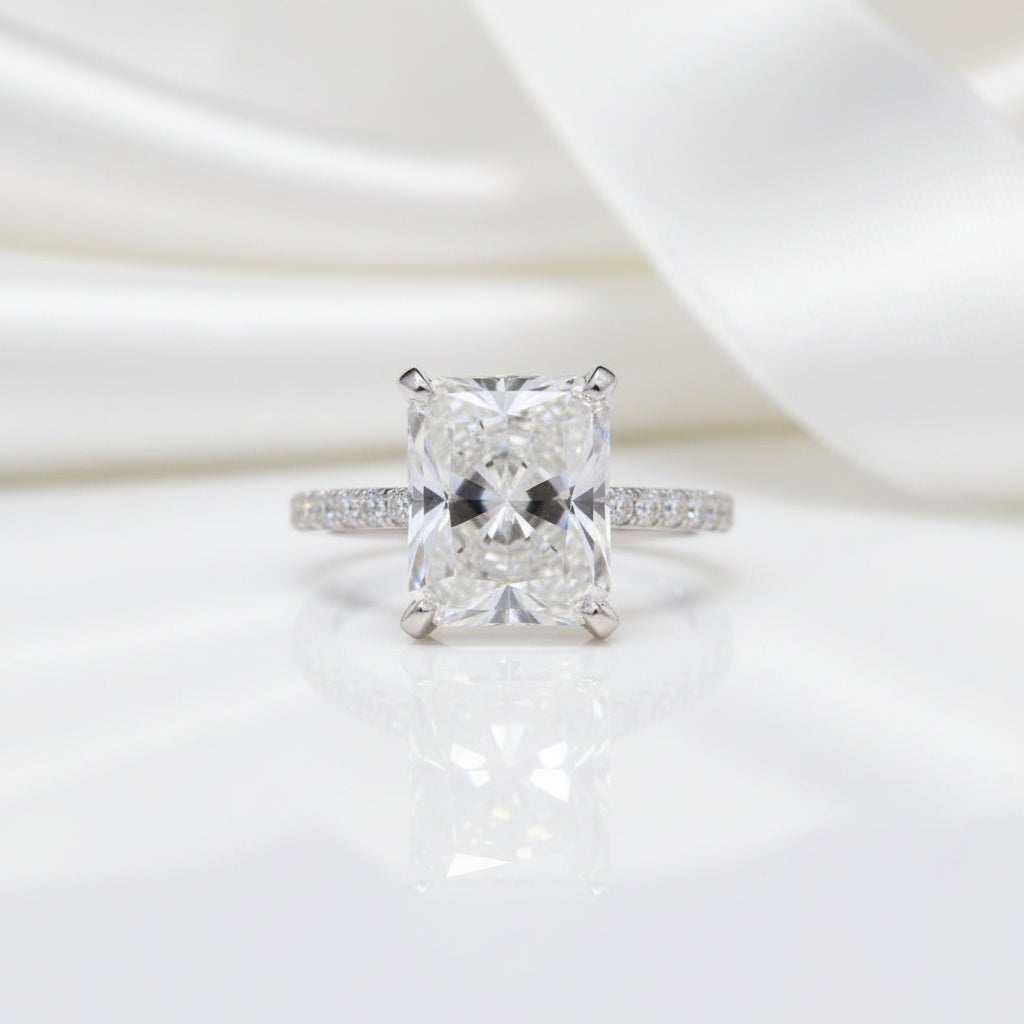 5.5 Ct Sparkly Cushion Cut Diamond Option Ring-Black Diamonds New York