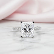5.5 Ct Sparkly Cushion Cut Diamond Option Ring-Black Diamonds New York
