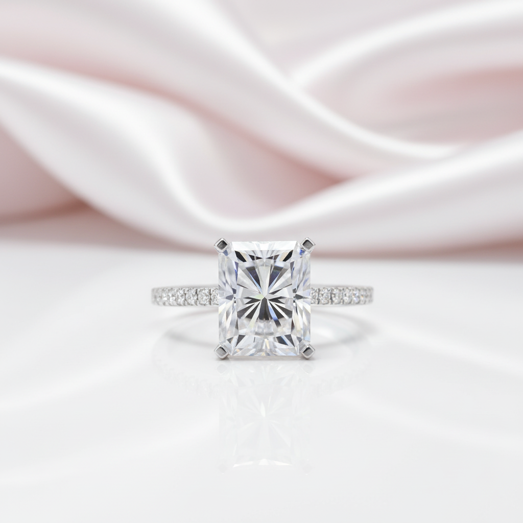 5.5 Ct Sparkly Cushion Cut Diamond Option Ring-Black Diamonds New York