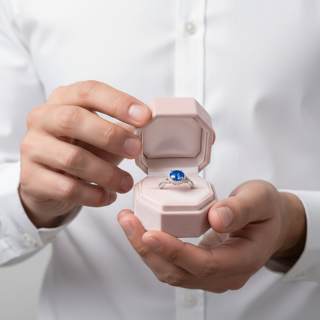 3.0 Ct Blue Diamond Engagement Ring-Black Diamonds New York