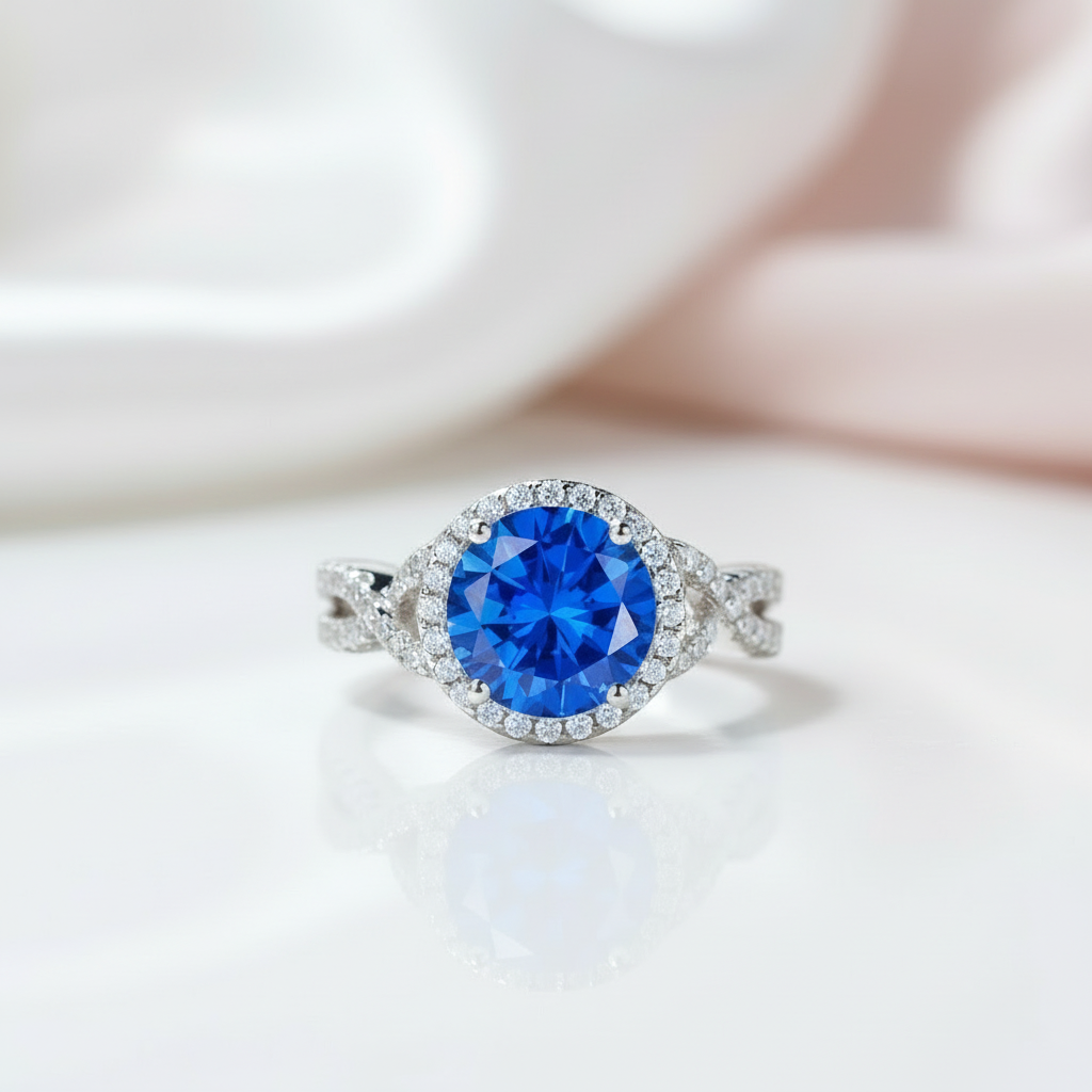 3.0 Ct Blue Diamond Engagement Ring-Black Diamonds New York