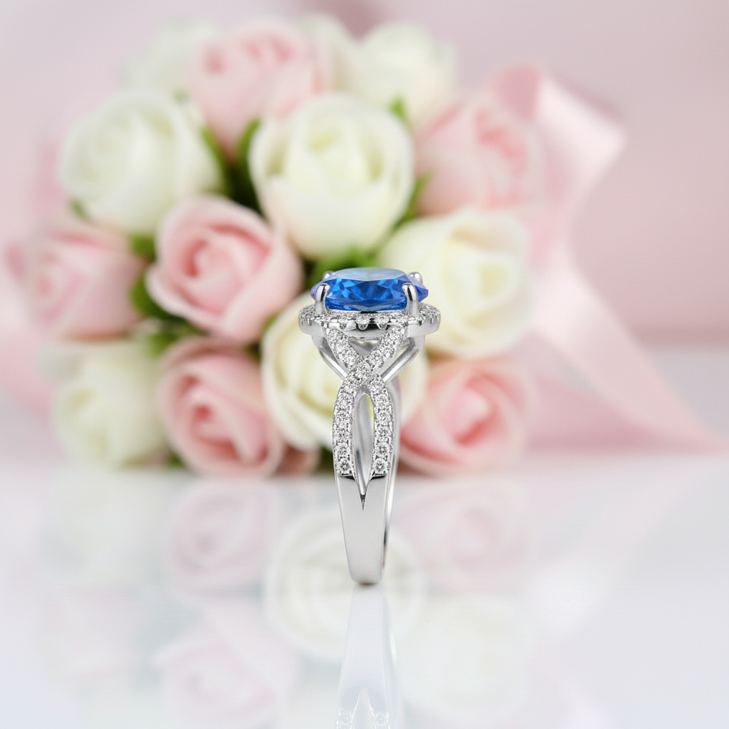 3.0 Ct Blue Diamond Engagement Ring-Black Diamonds New York