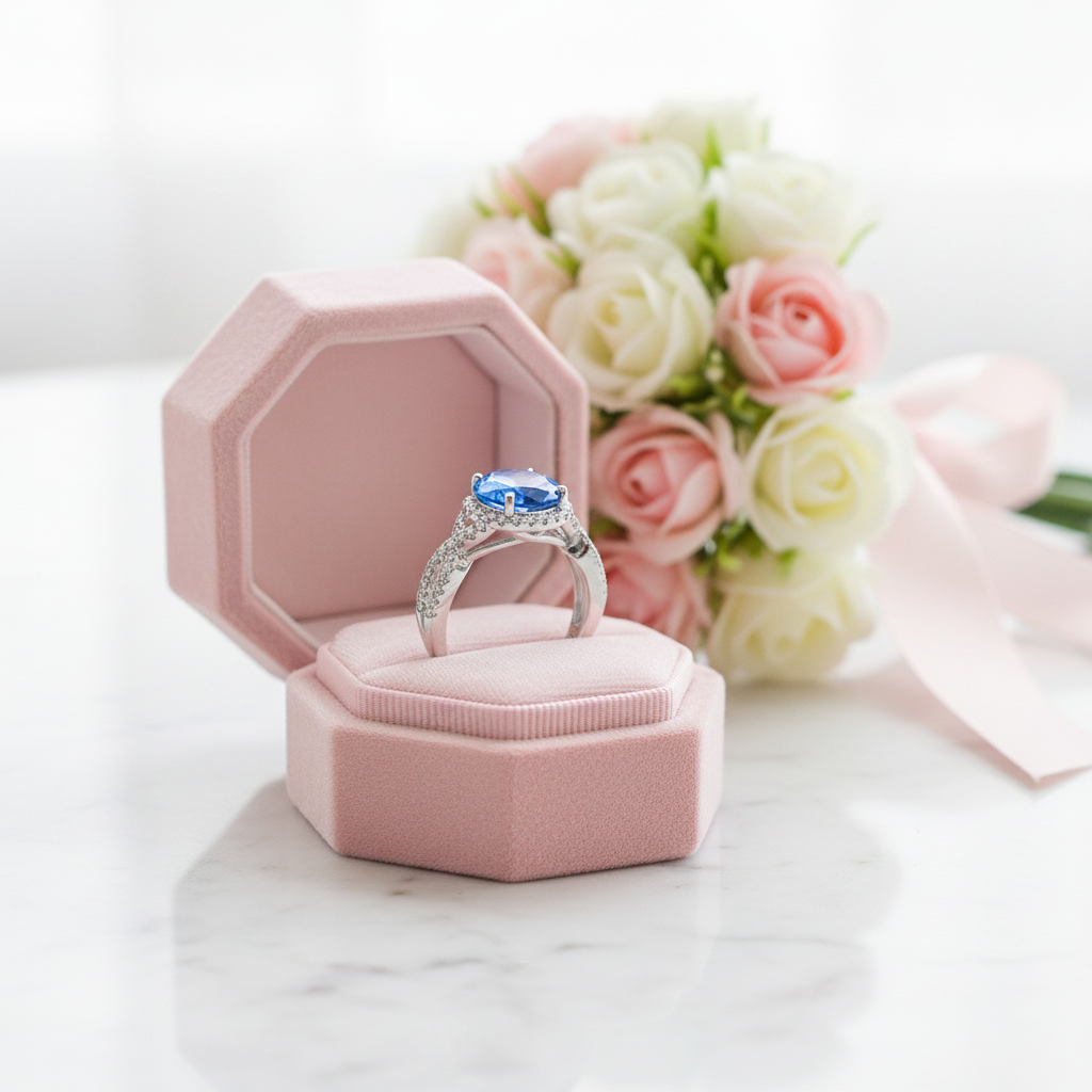 3.0 Ct Blue Diamond Engagement Ring-Black Diamonds New York